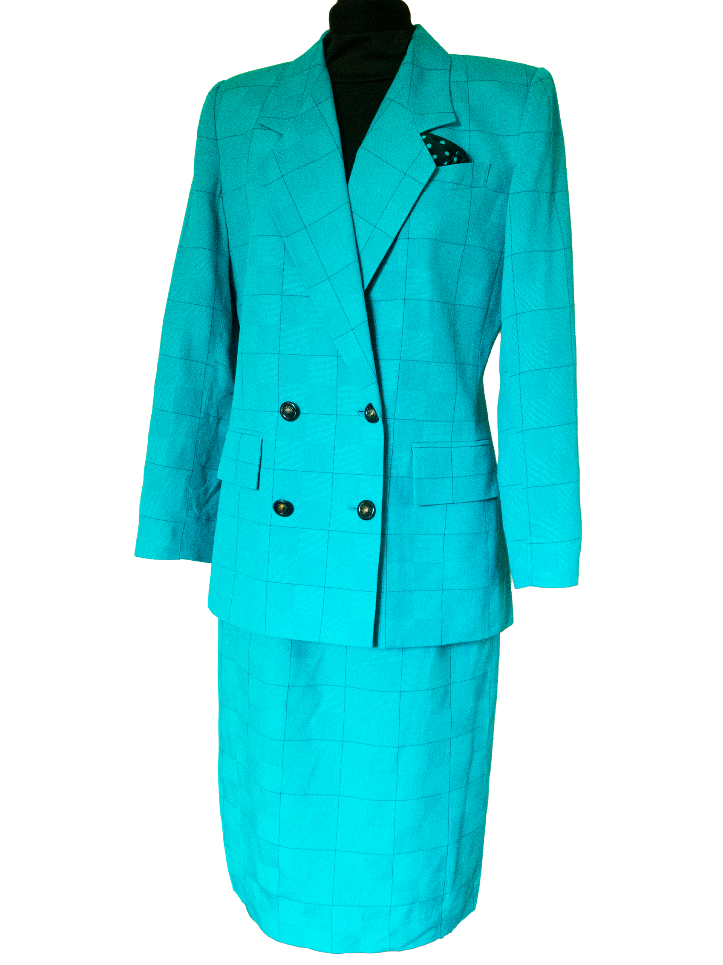 Teal Authority: 1980s Power Suit by Kasper for A.S.L.