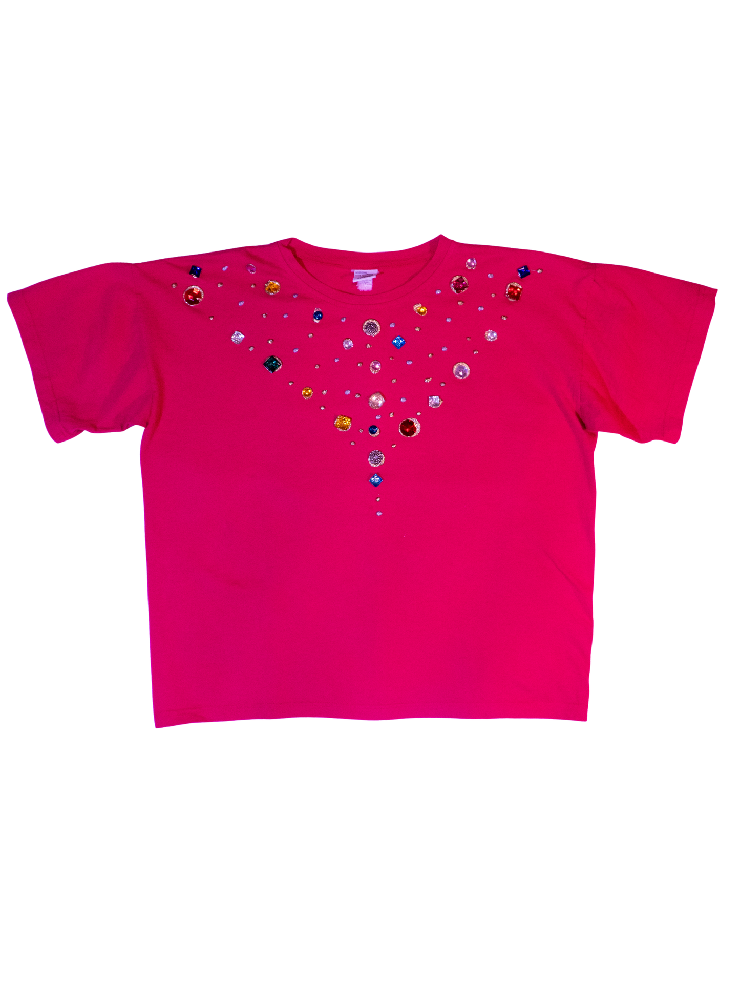 Starburst Theory: Hot Pink Jeweled Tee by Cesucci