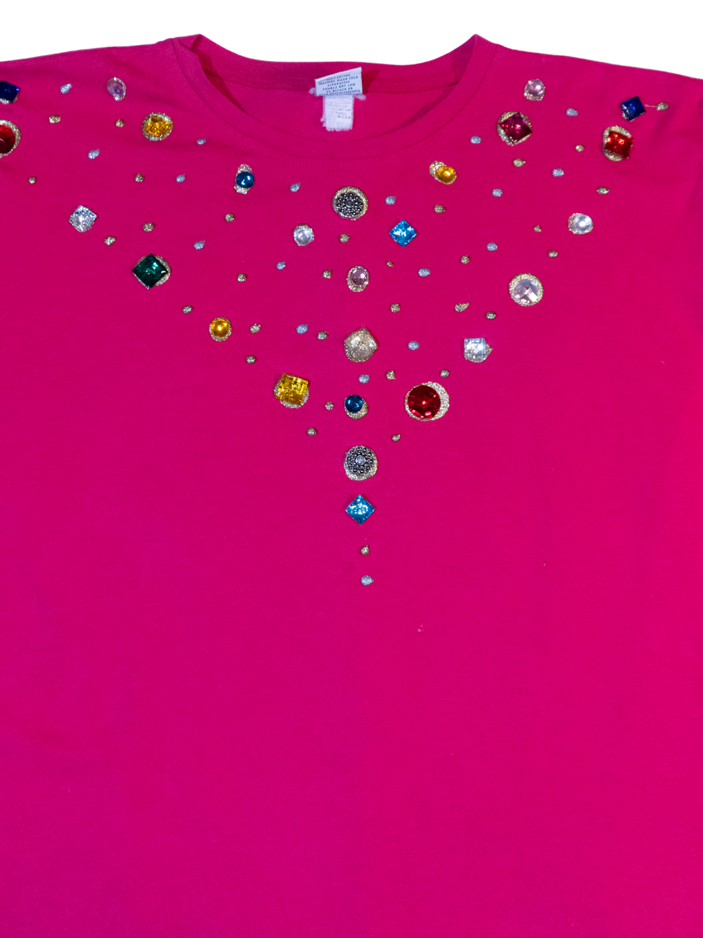 Starburst Theory: Hot Pink Jeweled Tee by Cesucci