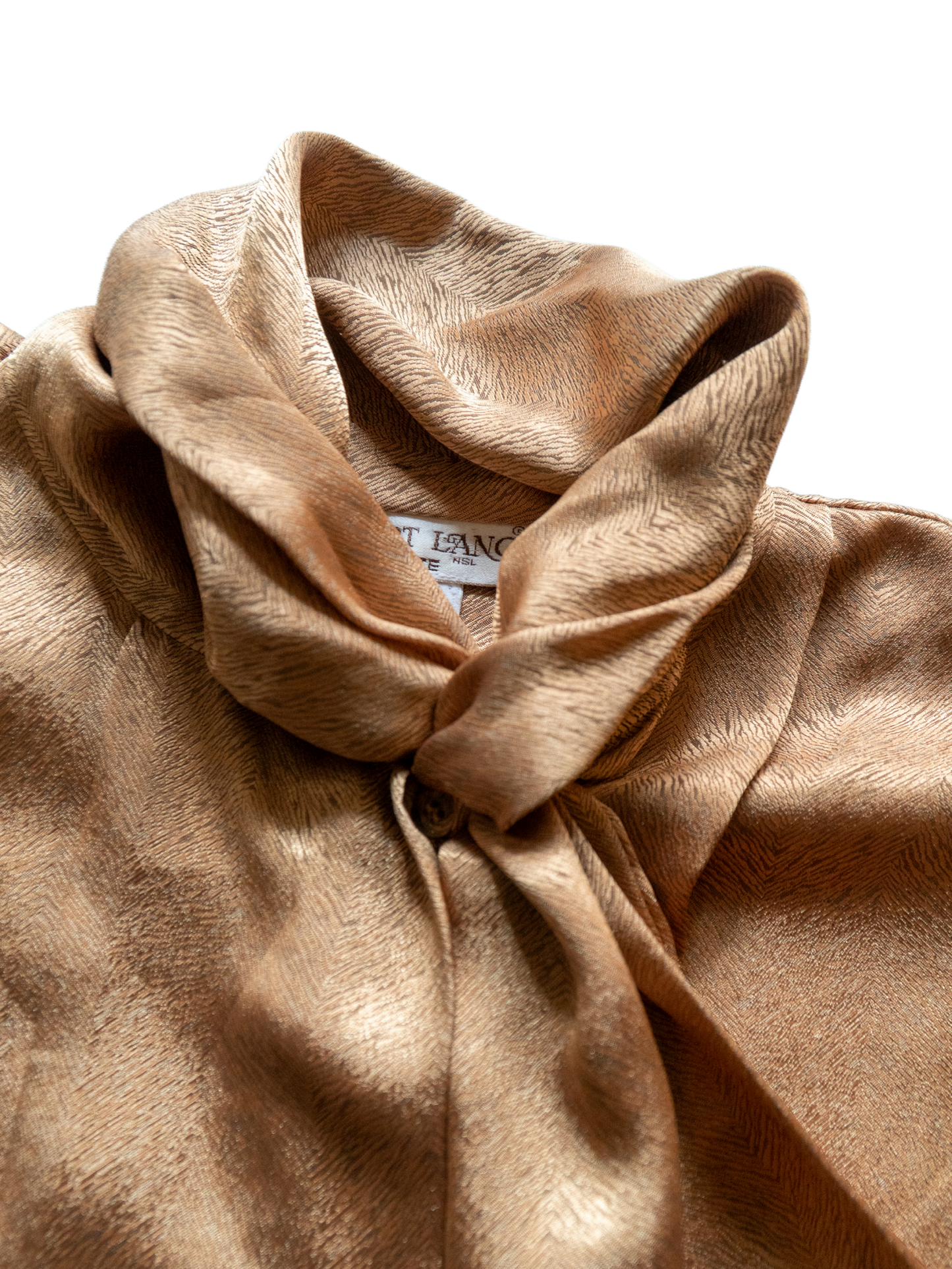 Molten Muse: 1980s Bronze Tie-Neck Blouse