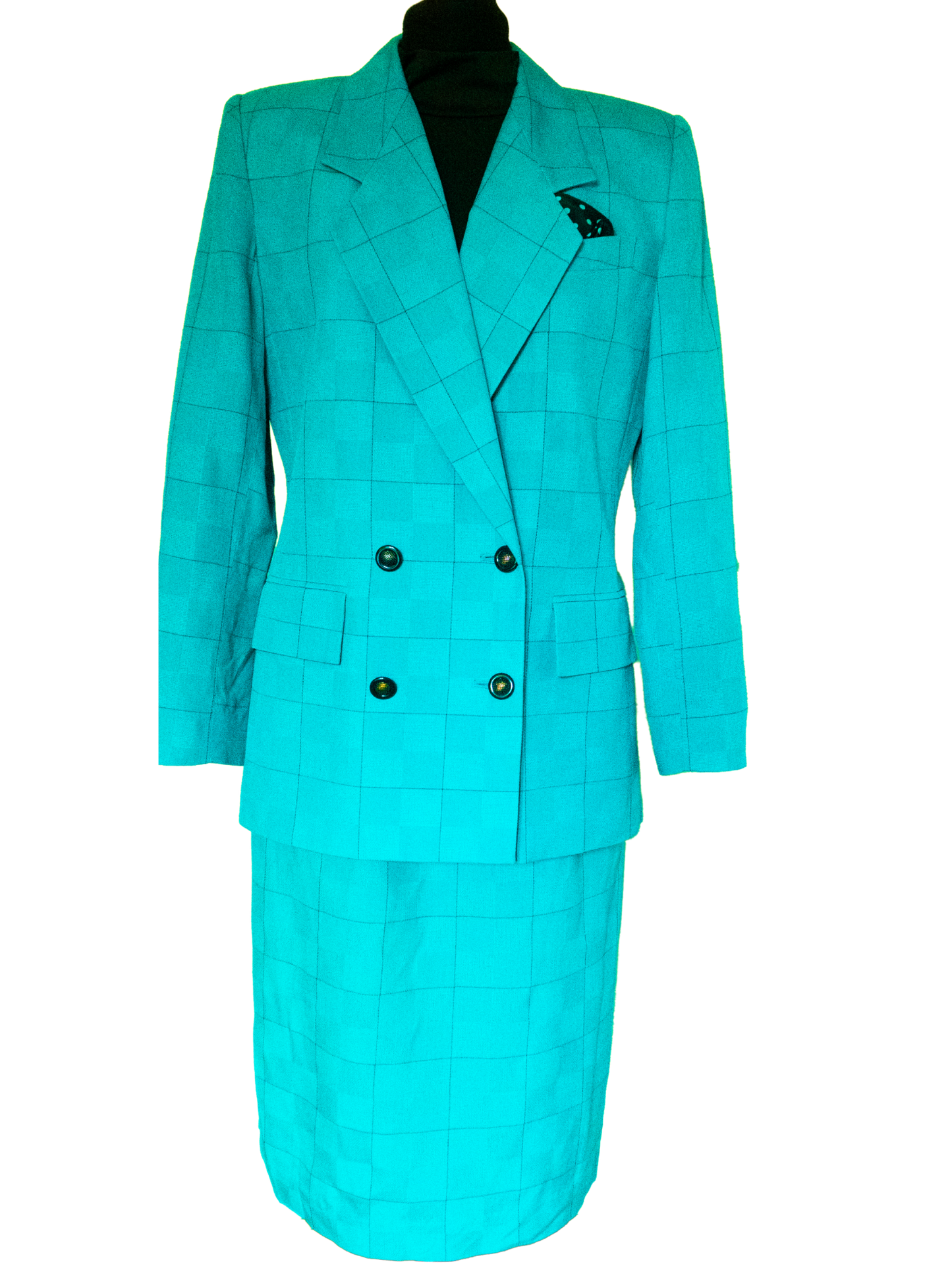 Teal Authority: 1980s Power Suit by Kasper for A.S.L.