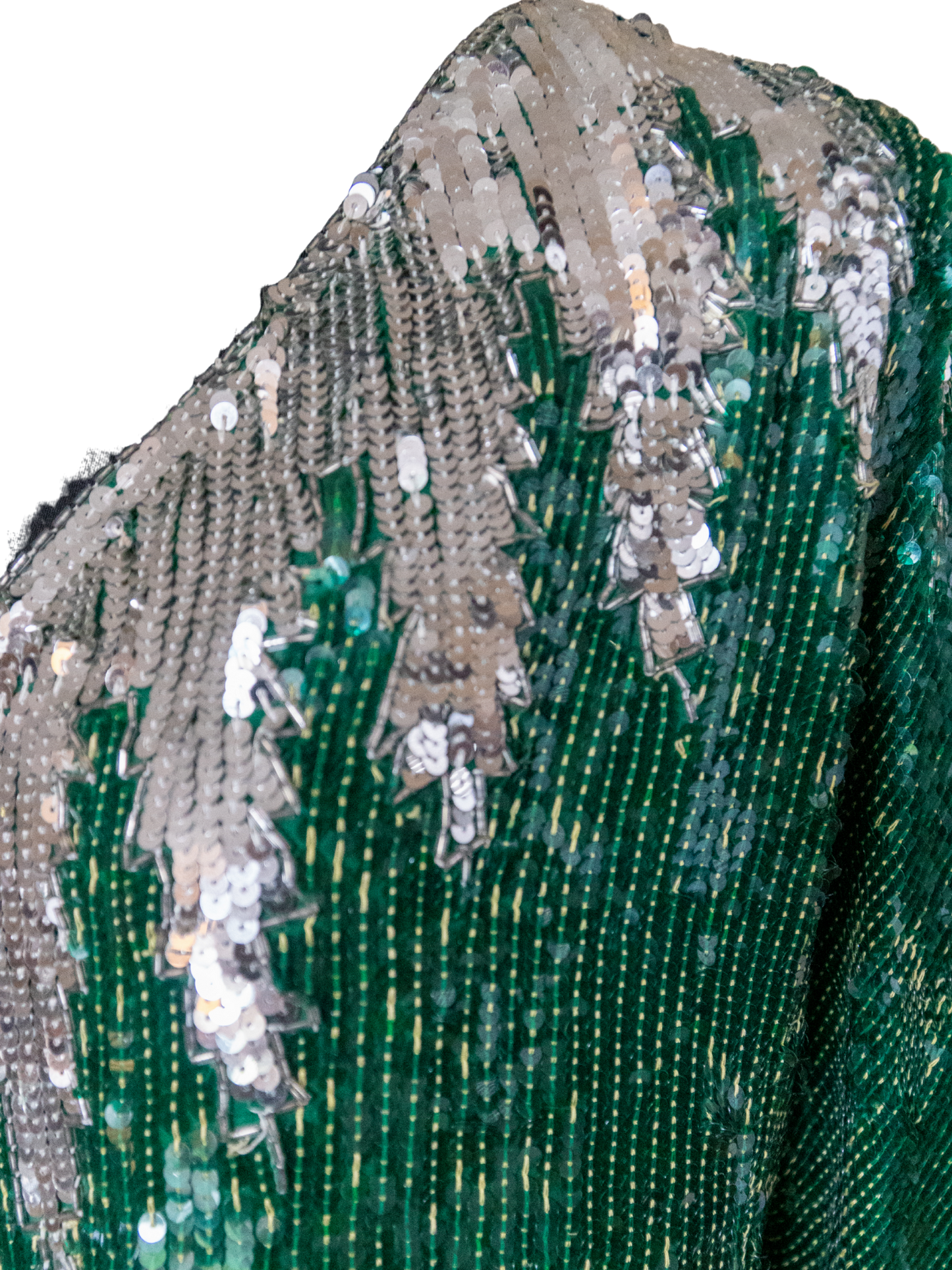 Green Goddess: 1980s Sequin Lightning Top