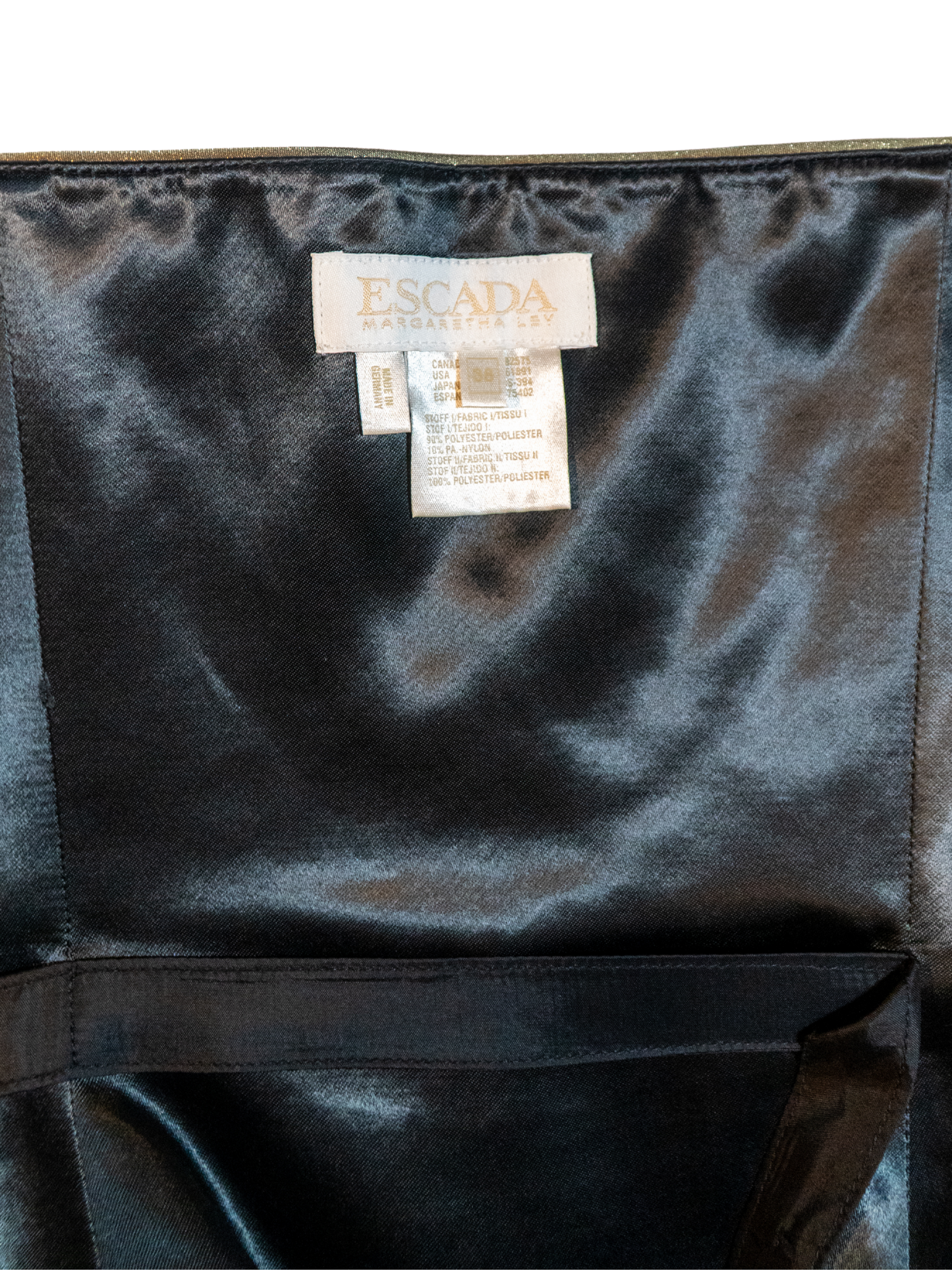 Gilded Grace: Strapless Metallic Lace Bustier by Escada