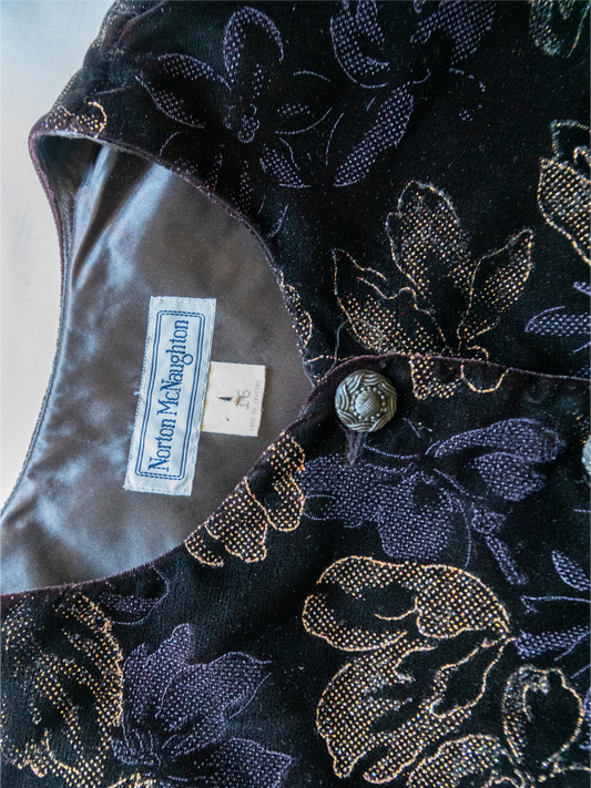 The Gilded Garden: 1990s Metallic Velvet Jacket