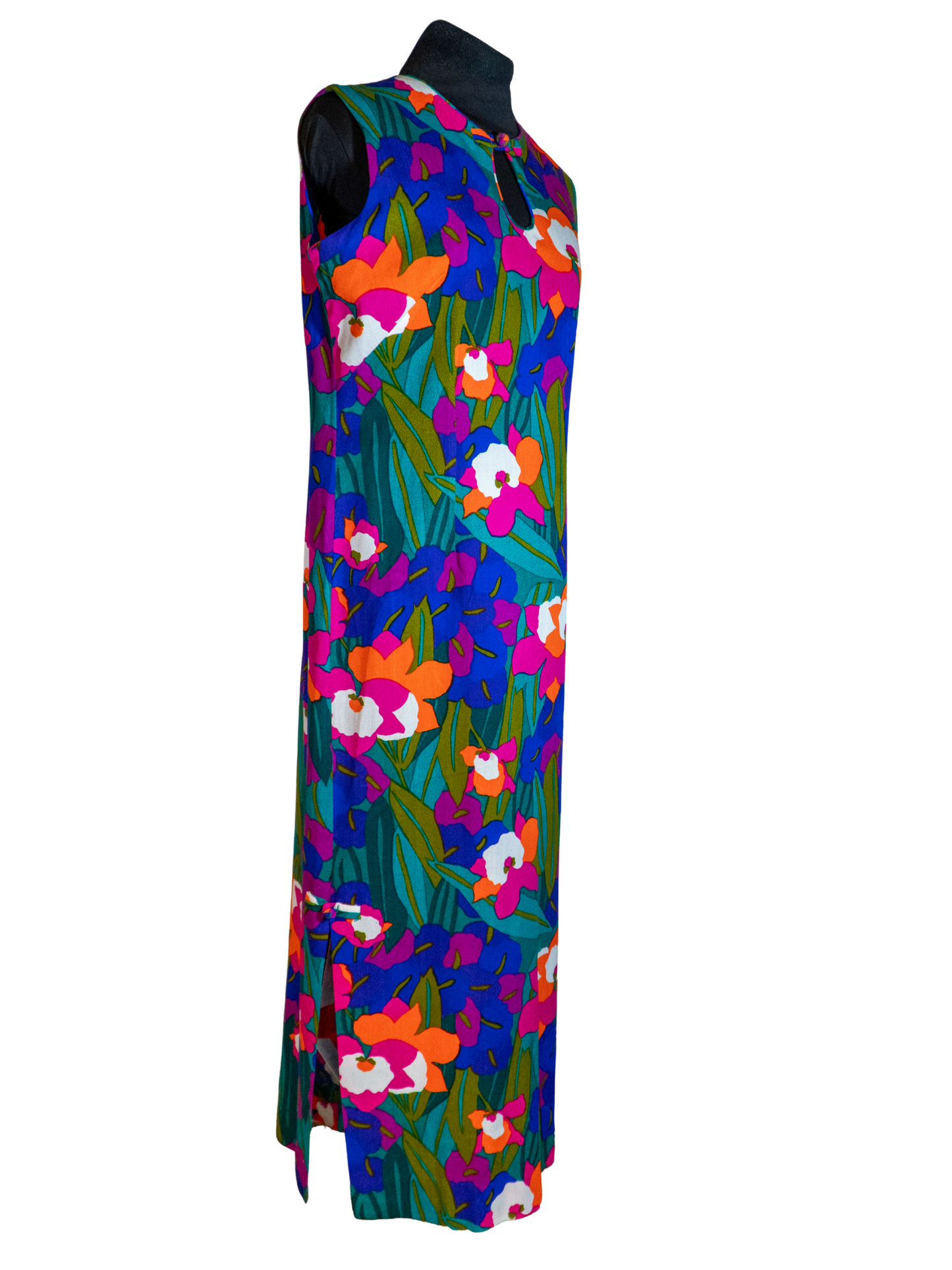 Pretty in Paradise: Vibrant Floral Keyhole Maxi Dress