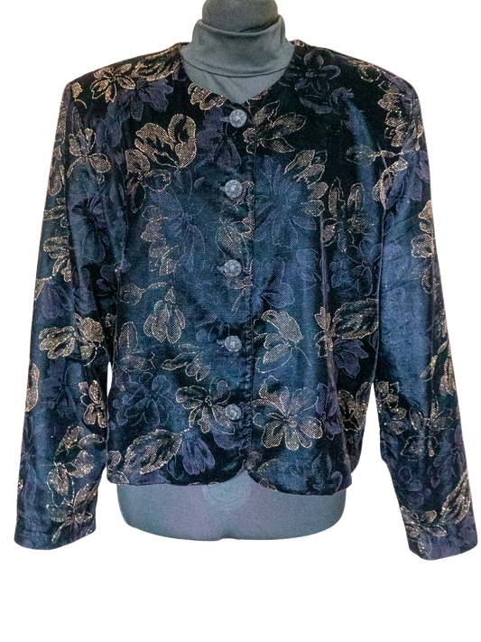 The Gilded Garden: 1990s Metallic Velvet Jacket