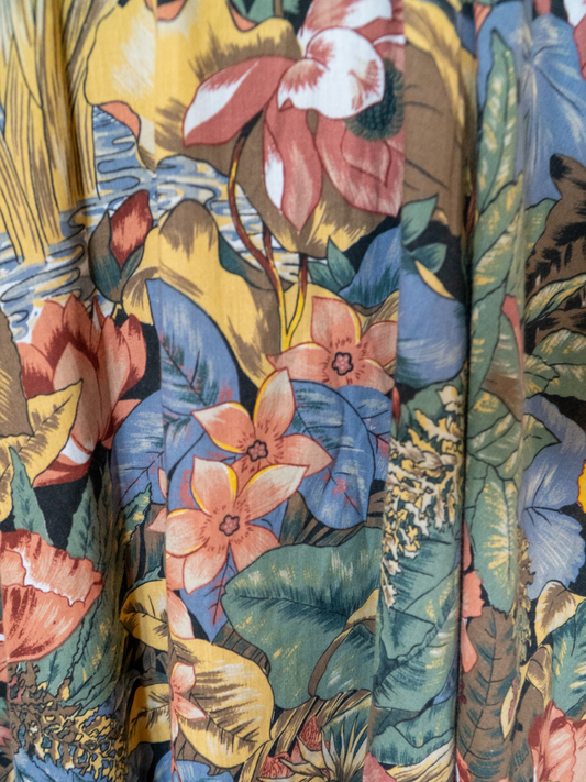 Reverie: 1980s Botanical Midi Dress