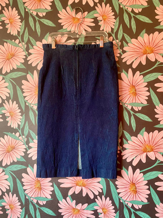Blue Jean Baby: Vintage Denim Pencil Skirt