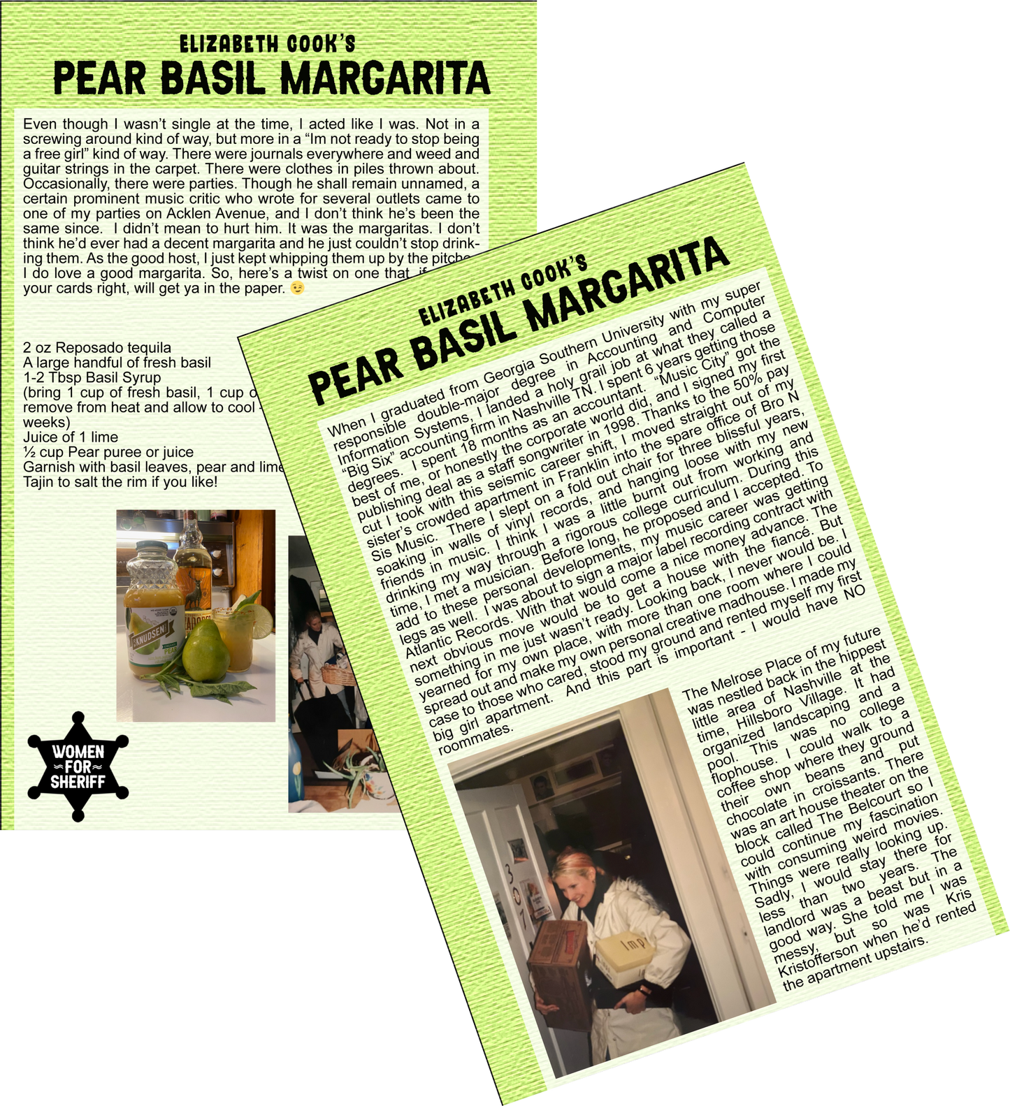 Pear Basil Margarita Recipe Card