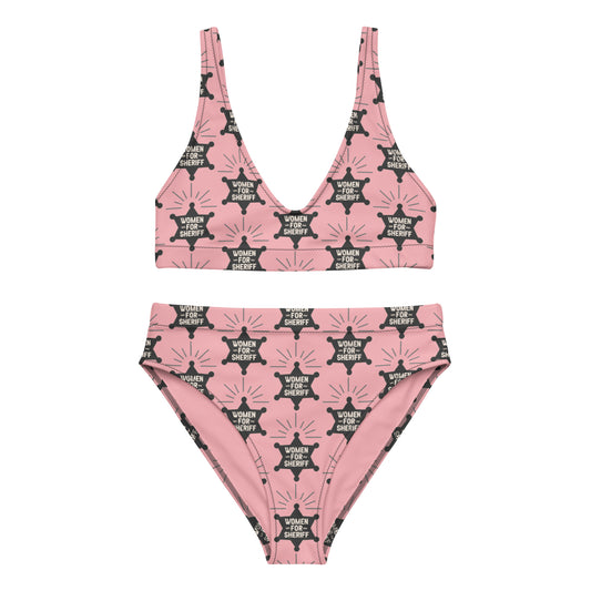 Badge to the Bone (Pink) High Waisted Two Piece Swimsuit