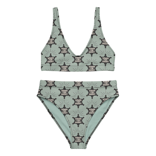 Badge to the Bone (Mint) High Waisted Two Piece Swimsuit