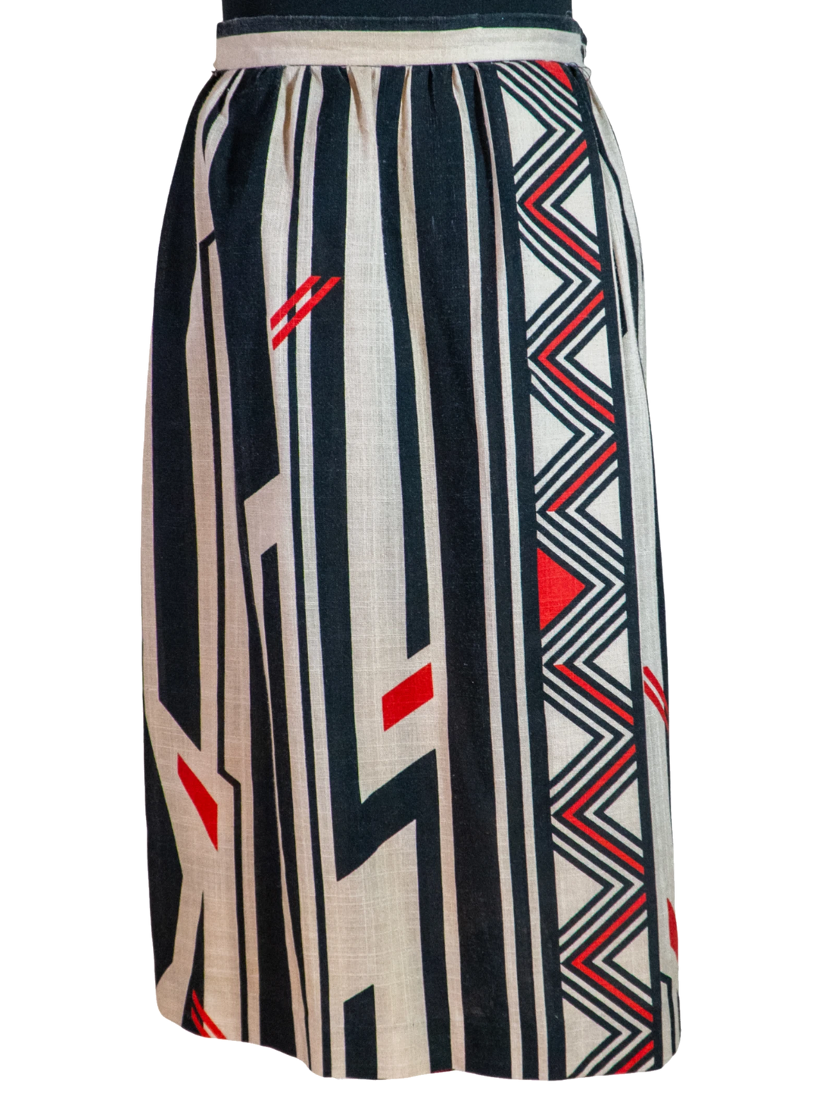 Brutalist Bae: Vintage Geometric Print Skirt