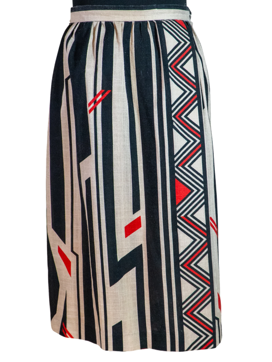 Brutalist Bae: Vintage Geometric Print Skirt