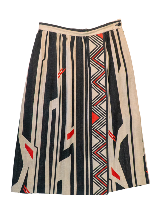 Brutalist Bae: Vintage Geometric Print Skirt