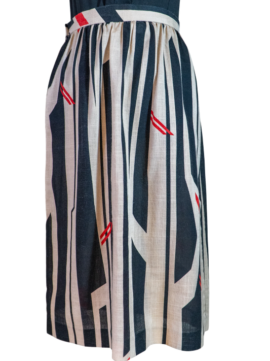 Brutalist Bae: Vintage Geometric Print Skirt