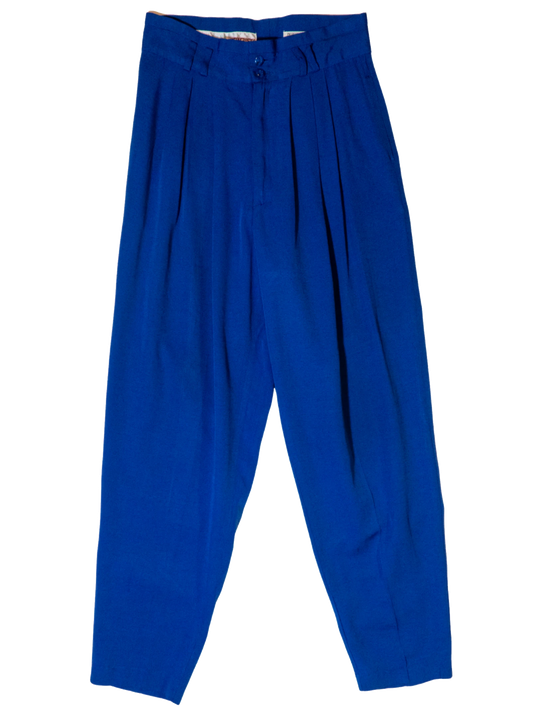 Electric Current: Cobalt Pleated Trousers by Policy