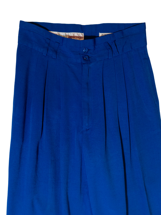 Electric Current: Cobalt Pleated Trousers by Policy