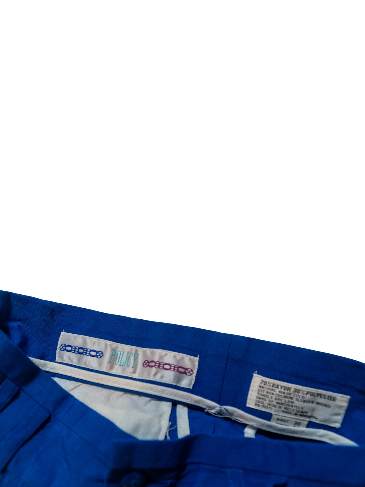 Electric Current: Cobalt Pleated Trousers by Policy