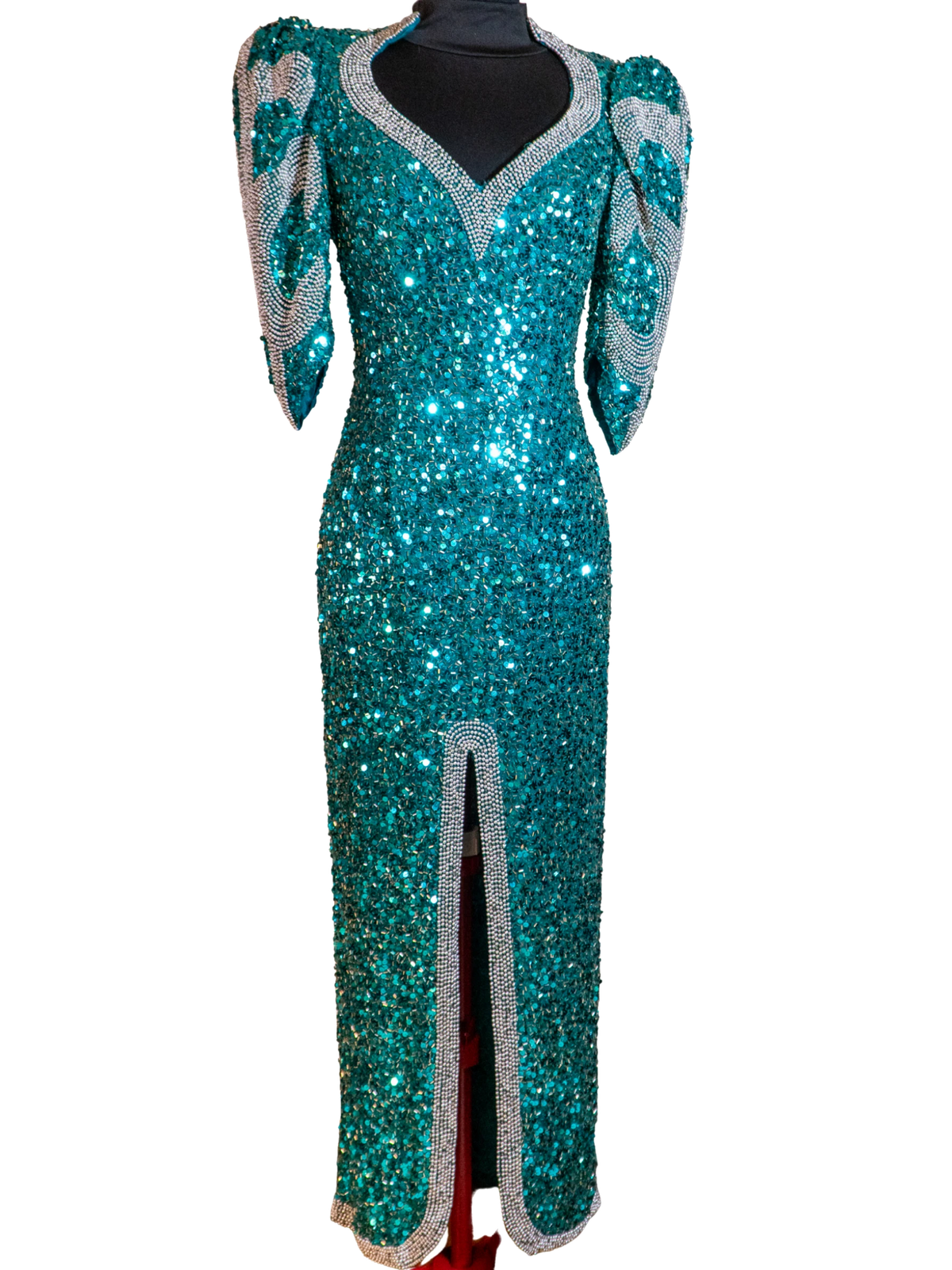 Emerald Siren: Beaded Teal Showstopper Gown