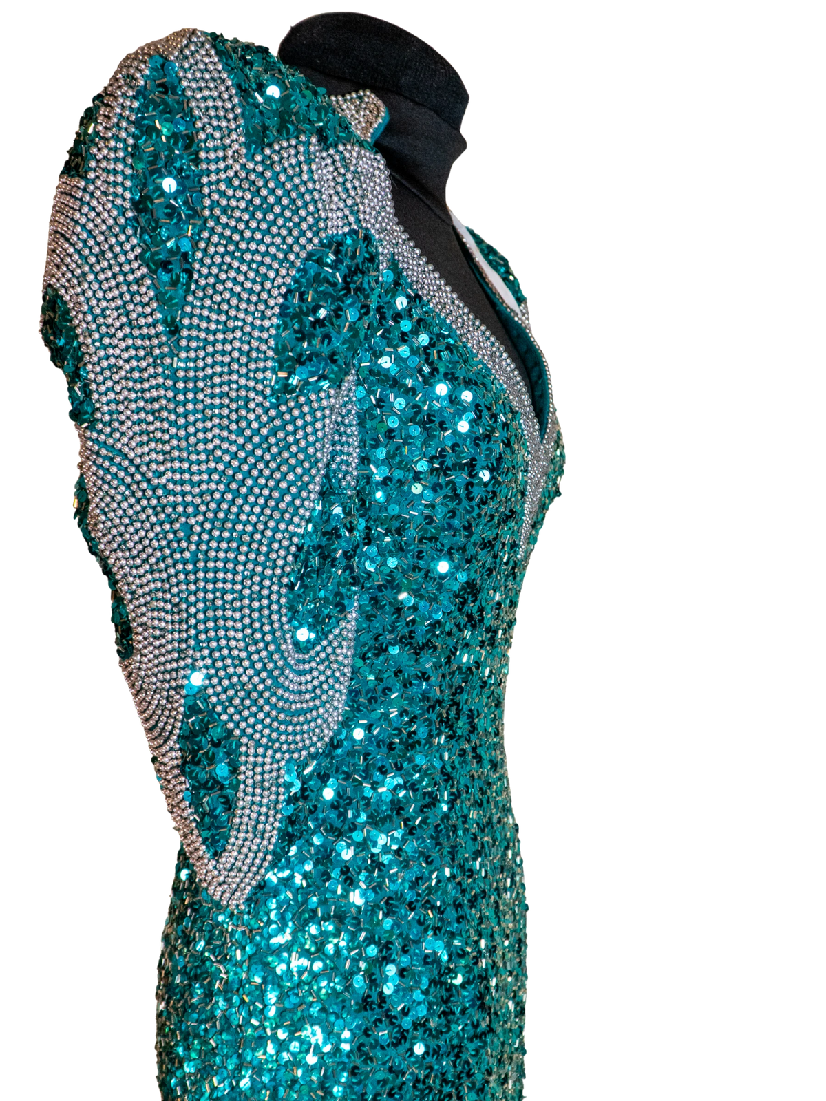 Emerald Siren: Beaded Teal Showstopper Gown