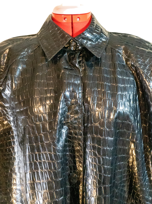 Loch Ness: Croc-Embossed Vinyl Coat