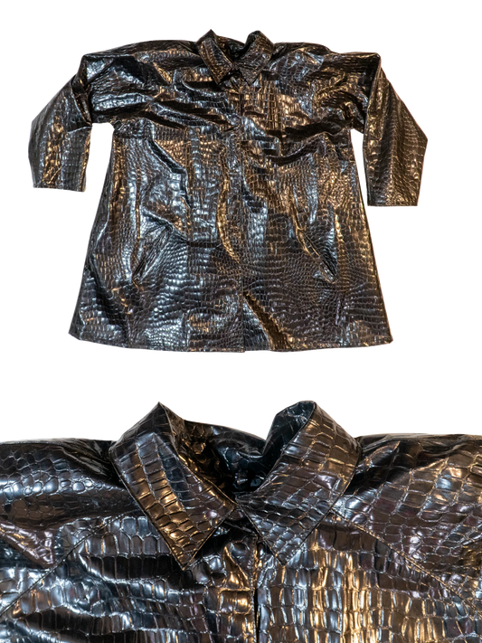 Loch Ness: Croc-Embossed Vinyl Coat