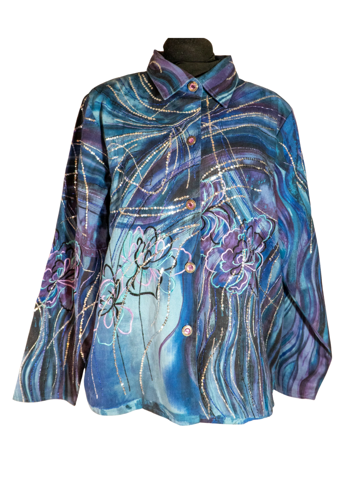 Moonlit Current: Psychedelic Jacket by Indigo Moon