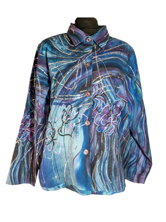 Moonlit Current: Psychedelic Jacket by Indigo Moon