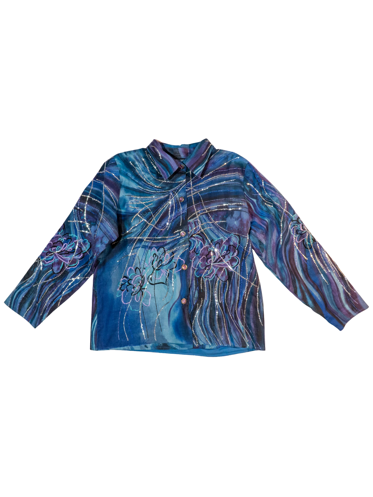 Moonlit Current: Psychedelic Jacket by Indigo Moon