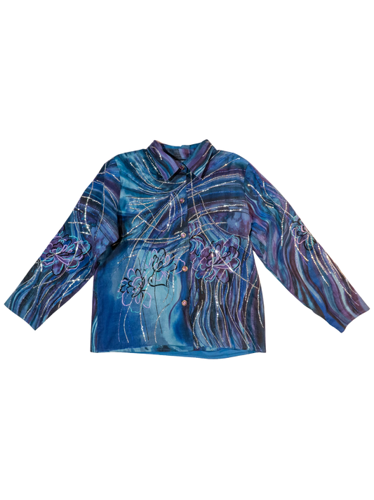 Moonlit Current: Psychedelic Jacket by Indigo Moon