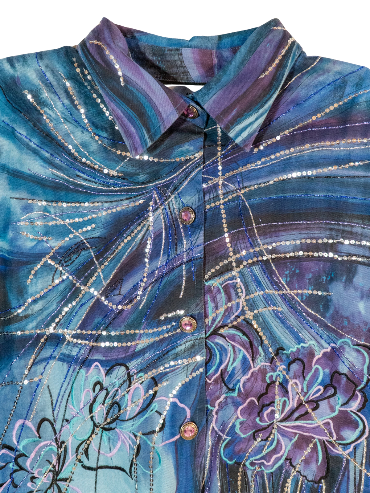 Moonlit Current: Psychedelic Jacket by Indigo Moon