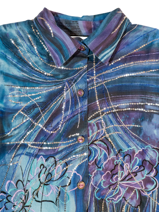 Moonlit Current: Psychedelic Jacket by Indigo Moon