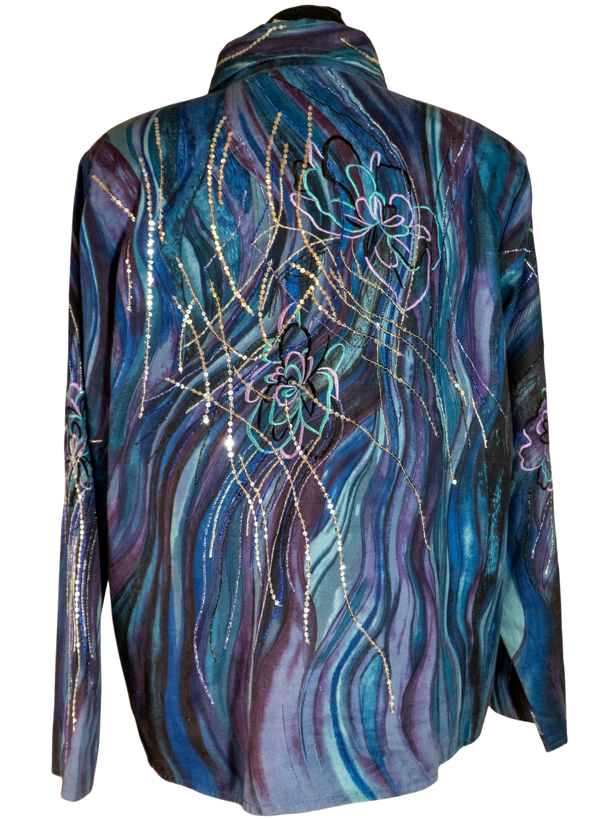 Moonlit Current: Psychedelic Jacket by Indigo Moon