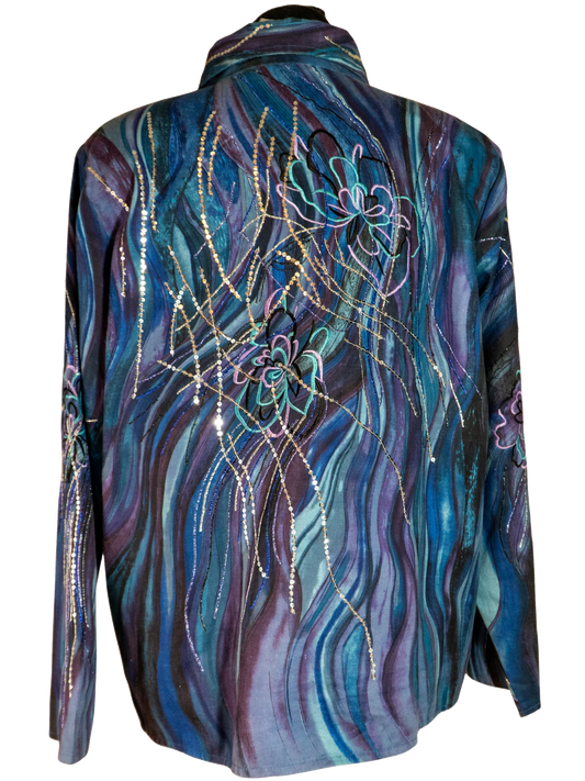 Moonlit Current: Psychedelic Jacket by Indigo Moon