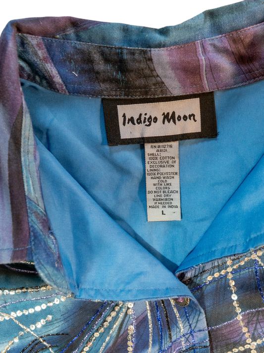 Moonlit Current: Psychedelic Jacket by Indigo Moon