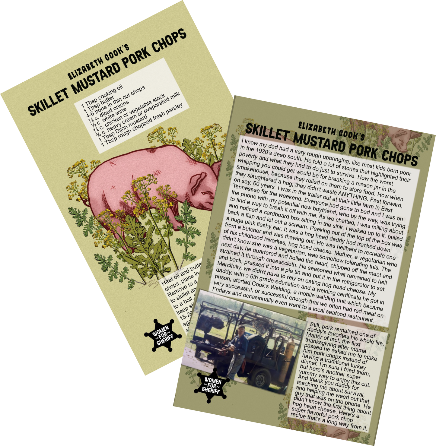 SKILLET MUSTARD PORK CHOPS Recipe Card