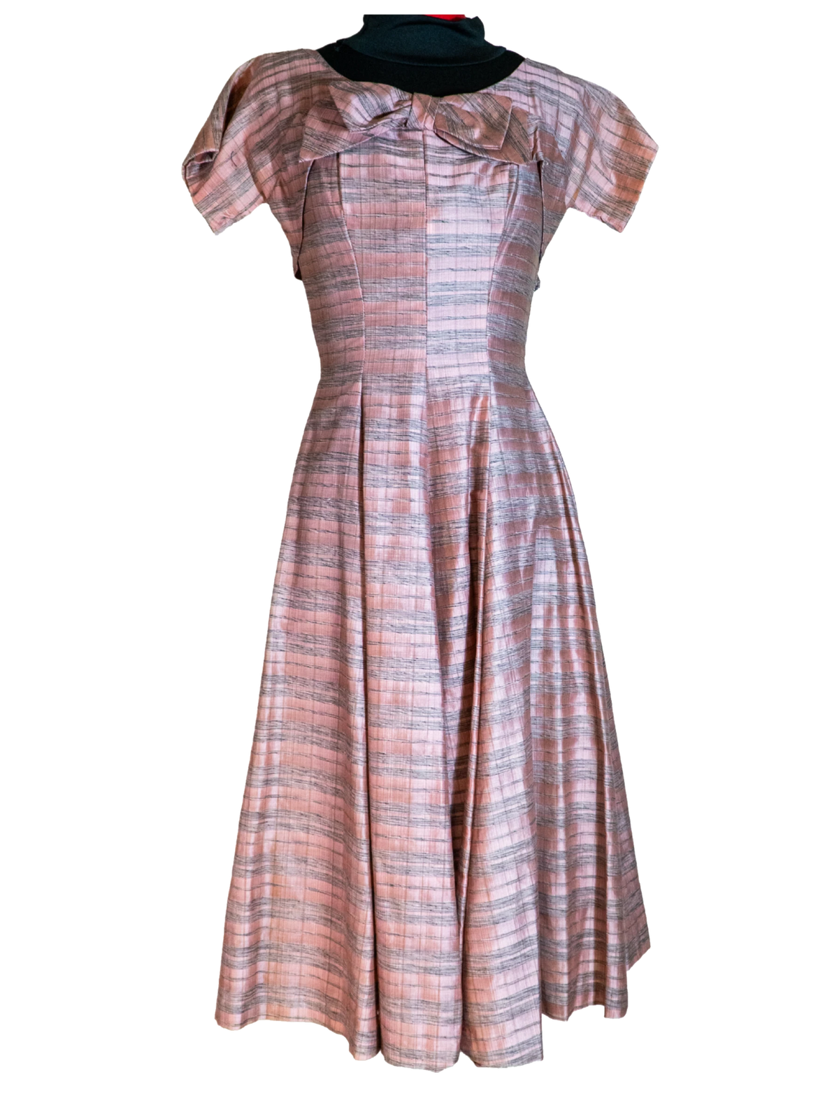 Soft & Pink: 1950s Striped Sheen Dress