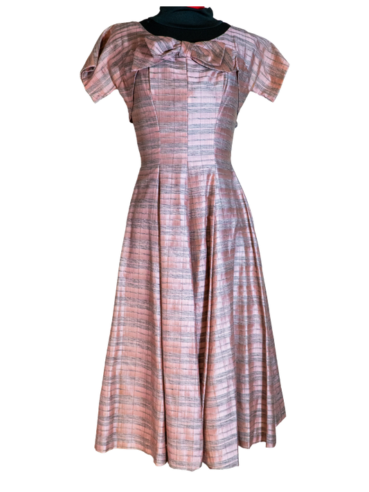 Soft & Pink: 1950s Striped Sheen Dress