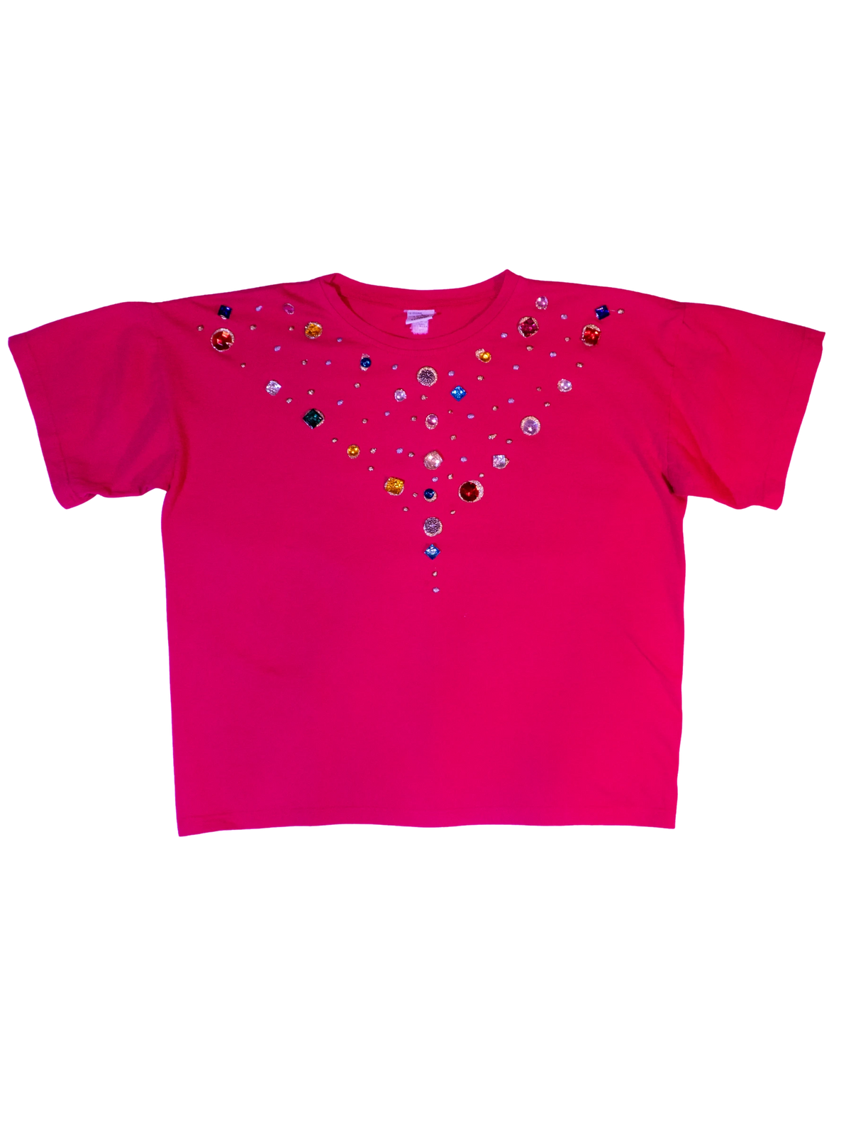 Starburst Theory: Hot Pink Jeweled Tee by Cesucci