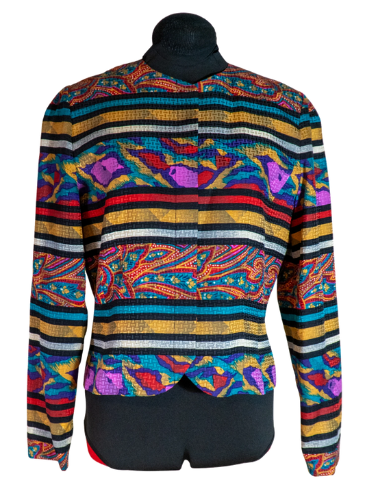 Technicolor Oracle: Vintage Silk Abstract Jacket