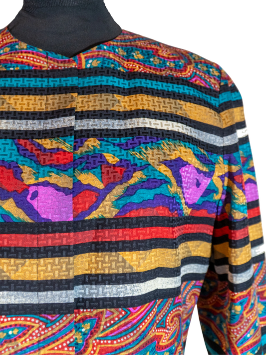 Technicolor Oracle: Vintage Silk Abstract Jacket