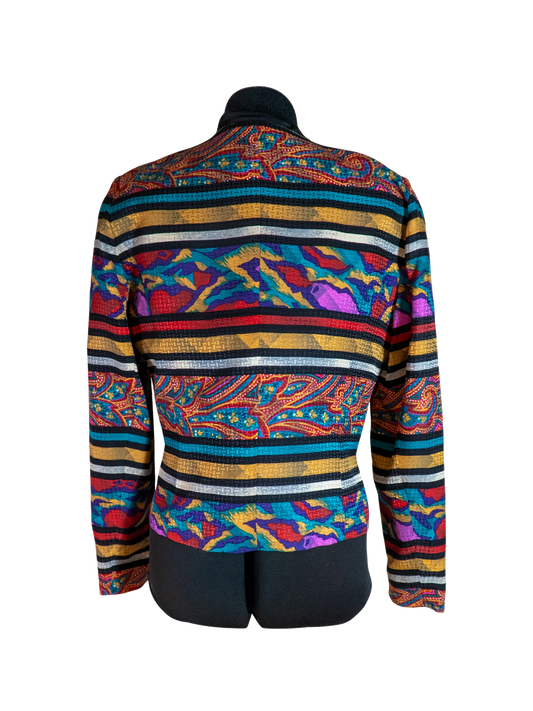 Technicolor Oracle: Vintage Silk Abstract Jacket